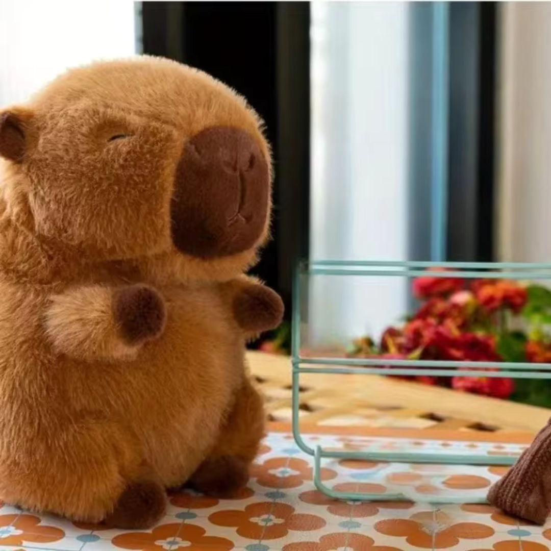 Capy Cutie Plush Pillow with Backpack Cozy Decorative