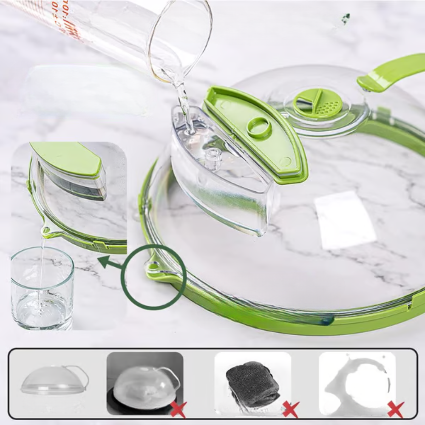 HeatSafe Reusable Microwave Food Cover for Spill Protection