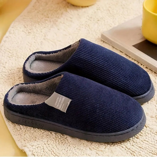 Plush Corduroy Slippers - Soft, Cozy & Non-Slip