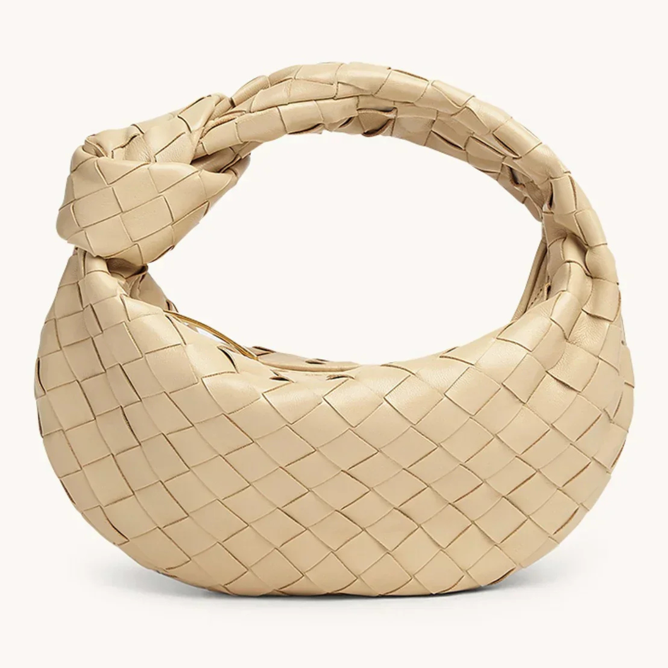 Leather Handbag with Braid Pattern Shoulder Bag