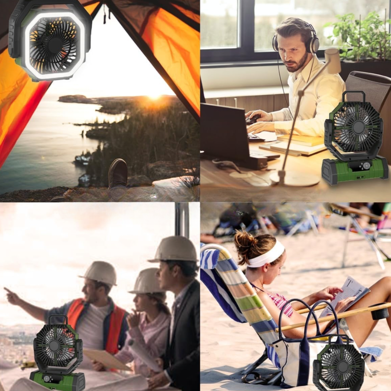 AirCool Go Portable USB Travel Fan with Power Bank