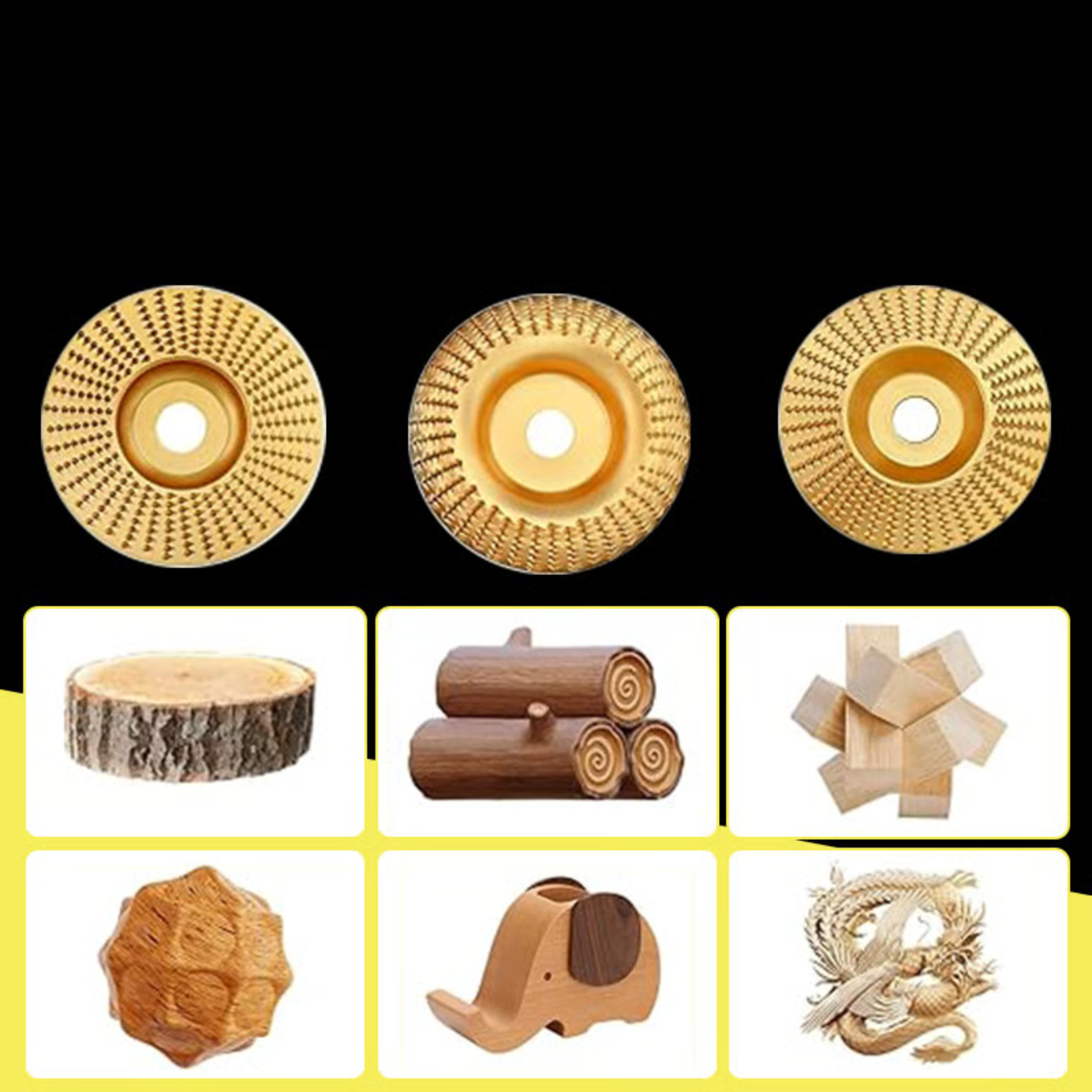 Woodworking Carving Tools 3-Parts Disc Set