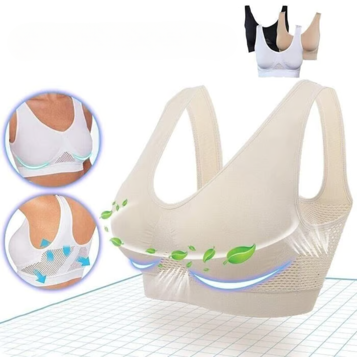 LuftLeicht Breath-Active Bra Invisible Support with Lifting Effect