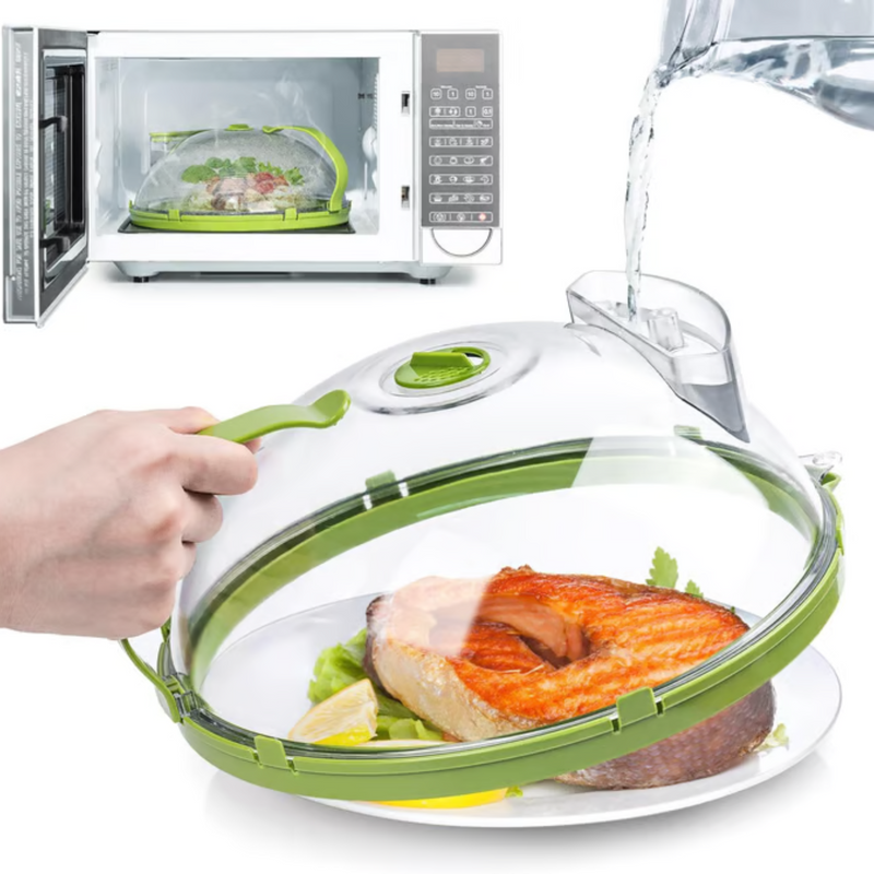 HeatSafe Reusable Microwave Food Cover for Spill Protection