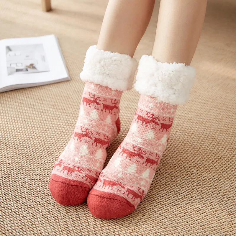 Penguin Print Fluffy Socks - Soft, Cozy & Slip-Free