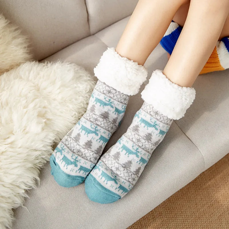 Penguin Print Fluffy Socks - Soft, Cozy & Slip-Free