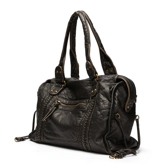 Elegant Black Handbag - Timeless Design, Genuine Leather