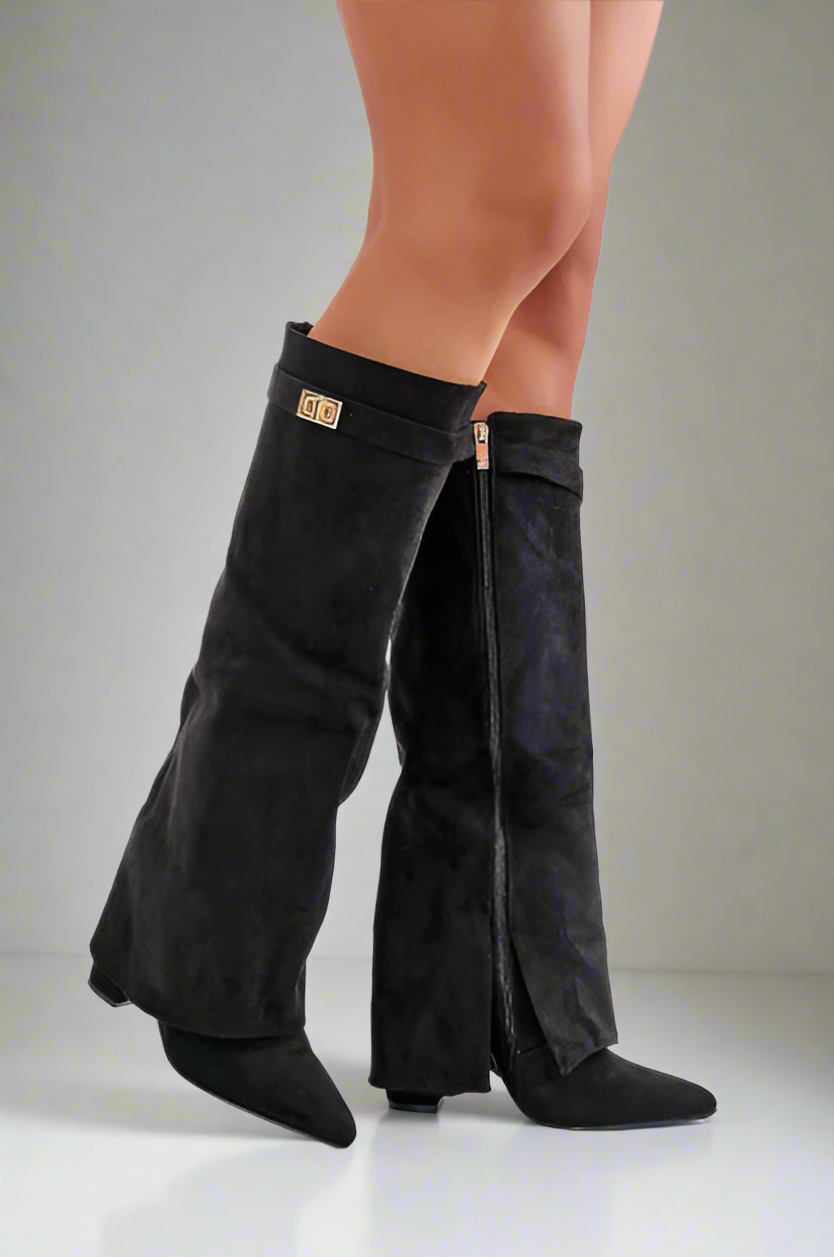 Mocka Women’s Elegant Black Taupe Boots