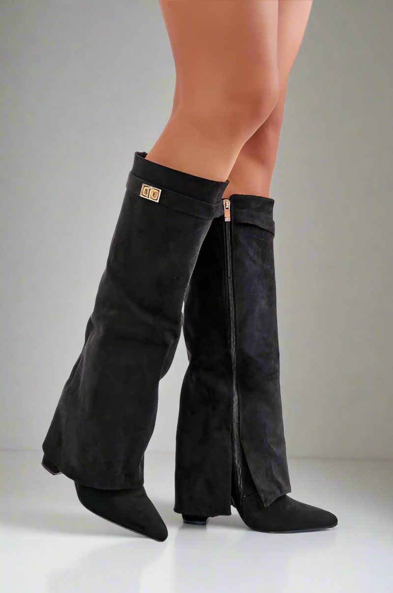 Mocka Women’s Elegant Black Taupe Boots