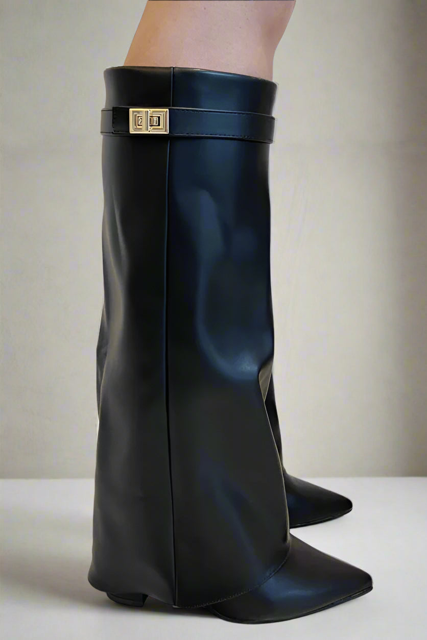 Mocka Women’s Elegant Black Taupe Boots