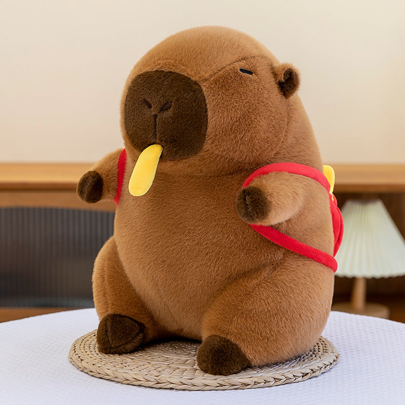 Capy Cutie Plush Pillow with Backpack Cozy Decorative