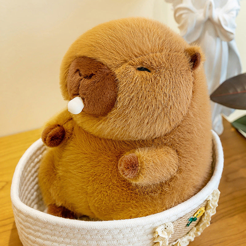 Capy Cutie Plush Pillow with Backpack Cozy Decorative