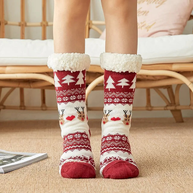 Penguin Print Fluffy Socks - Soft, Cozy & Slip-Free