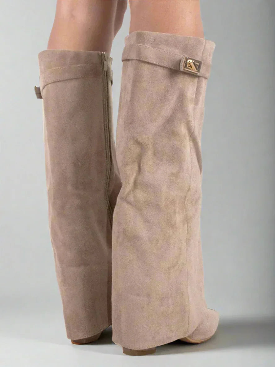 Mocka Women’s Elegant Black Taupe Boots