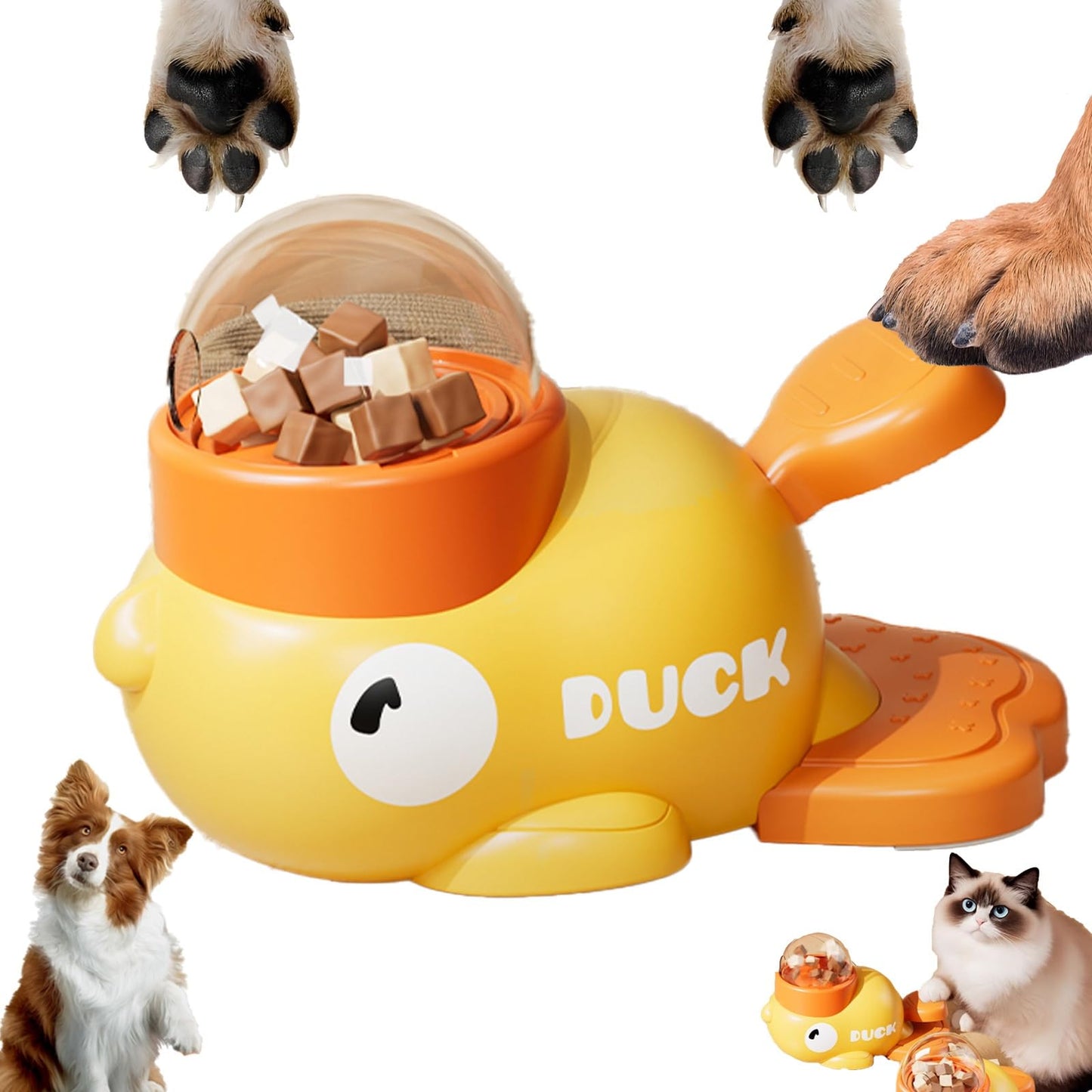 SnackDuck Interactive Duck Cat Toy for Food Play