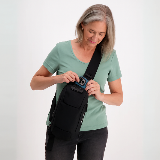Crossbody Shoulder Bag with Hidden Zipper