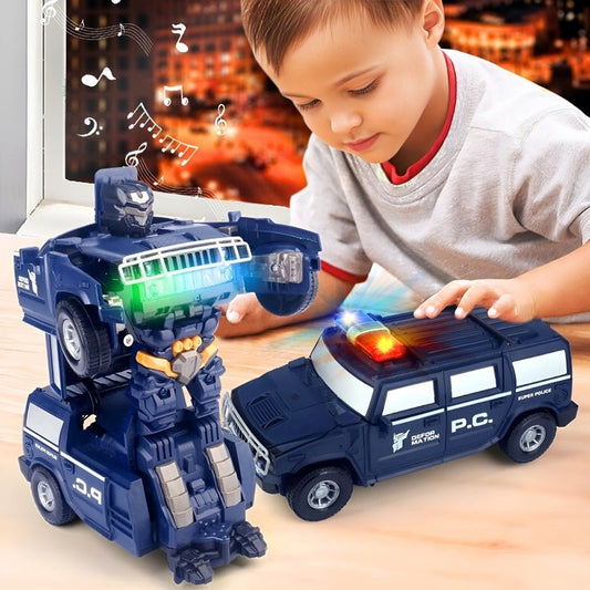 Roborace Transforming Car Robot – LED Lights & Interactive Toy