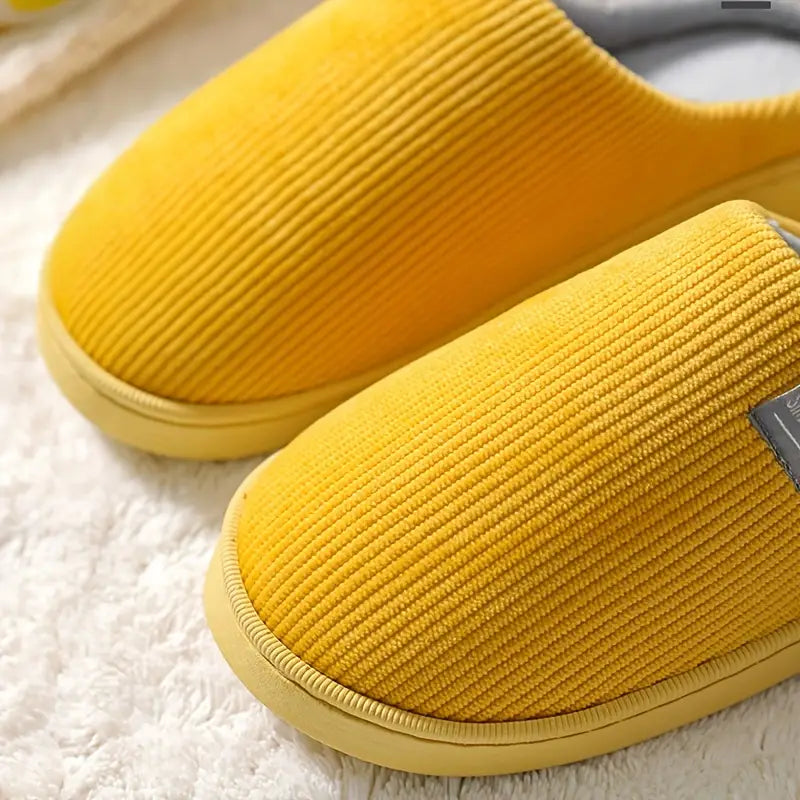 Plush Corduroy Slippers - Soft, Cozy & Non-Slip