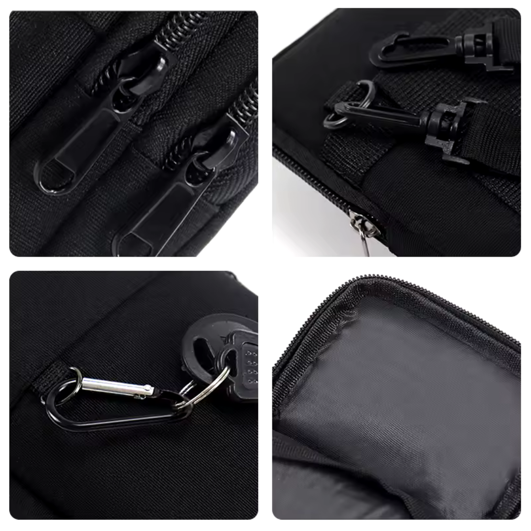 Runguard Pro Black Waterproof Waist Bag for Sports and Hiking