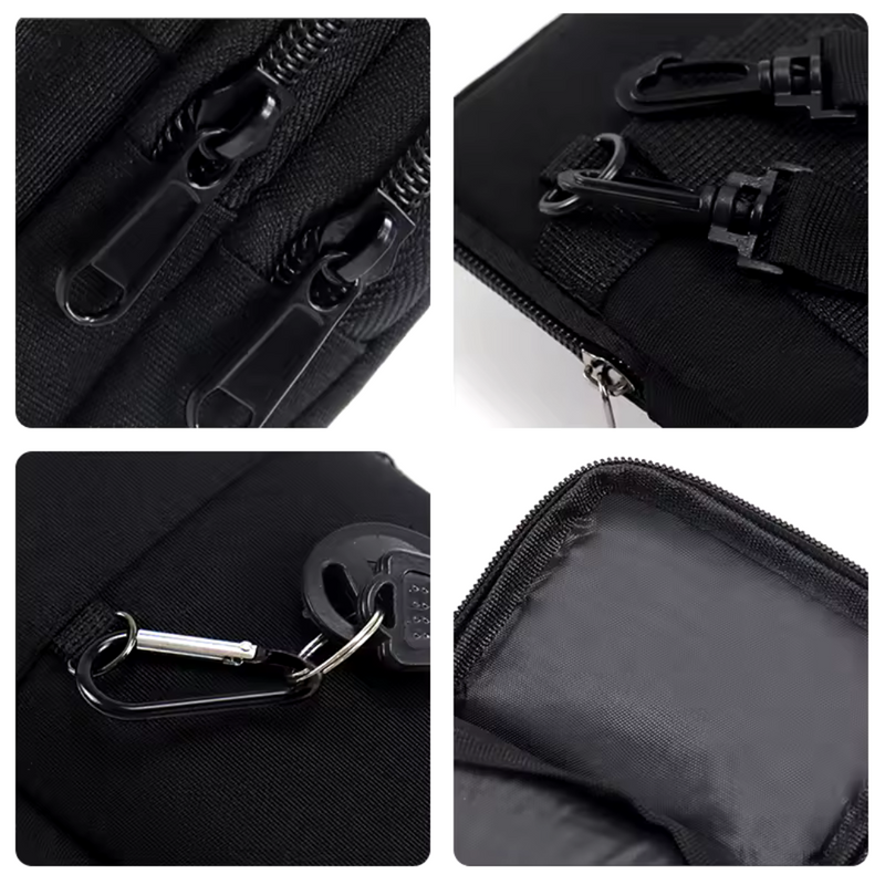 Runguard Pro Black Waterproof Waist Bag for Sports and Hiking