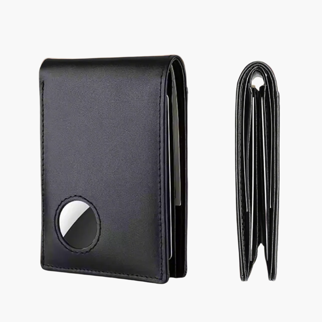 Securewallet Black Stylish Men's Wallet with Airtag Slot