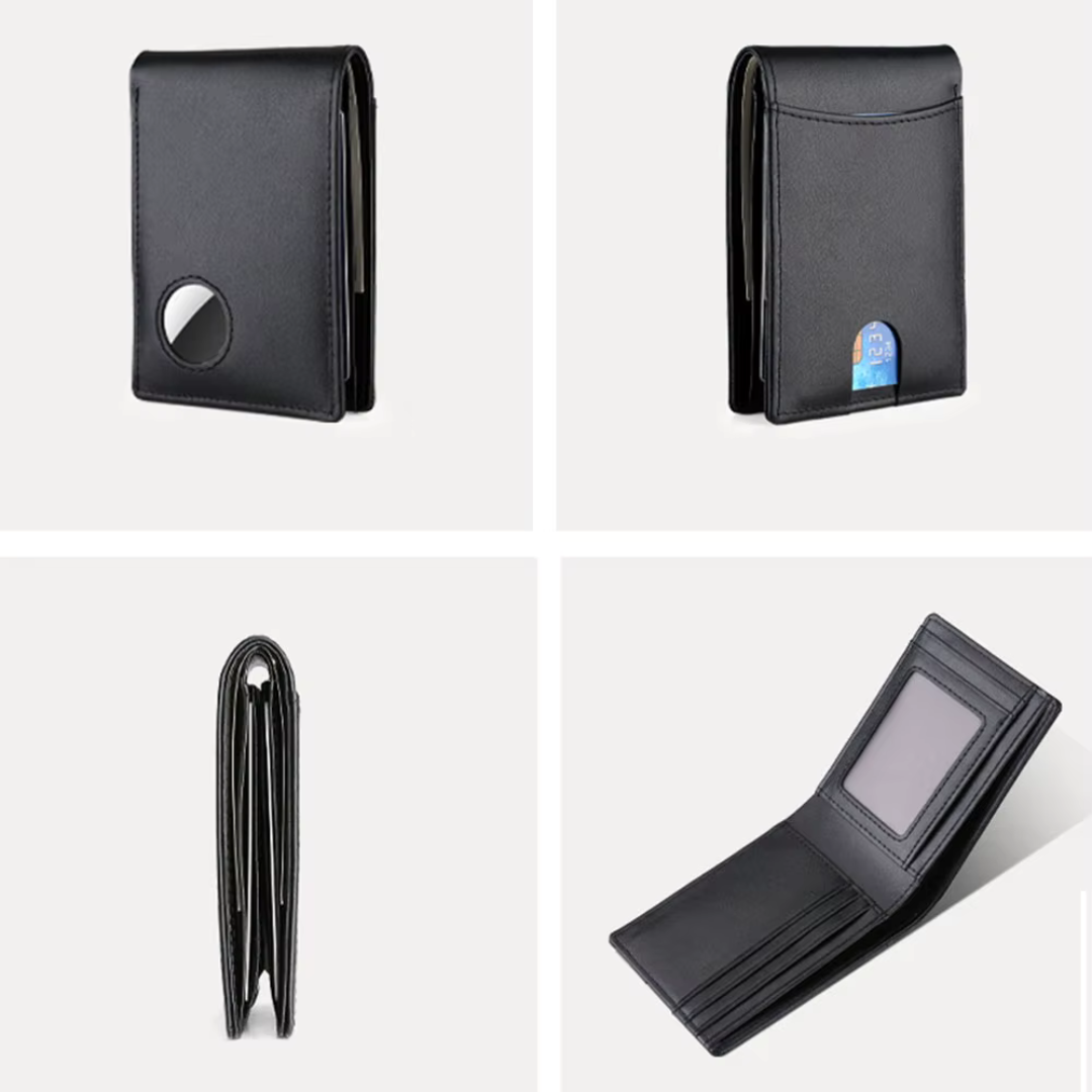 Securewallet Black Stylish Men's Wallet with Airtag Slot