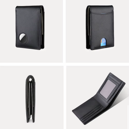 Securewallet Black Stylish Men's Wallet with Airtag Slot