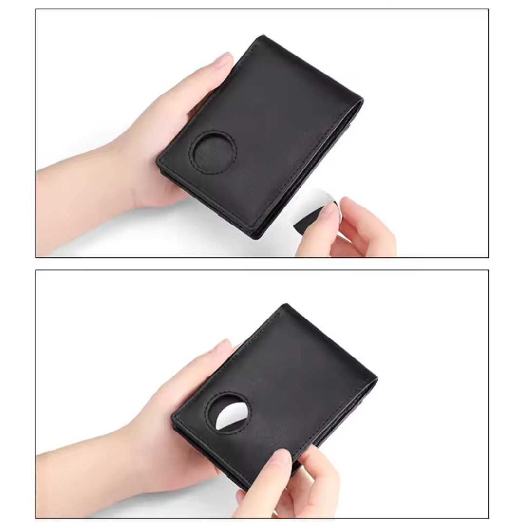 Securewallet Black Stylish Men's Wallet with Airtag Slot