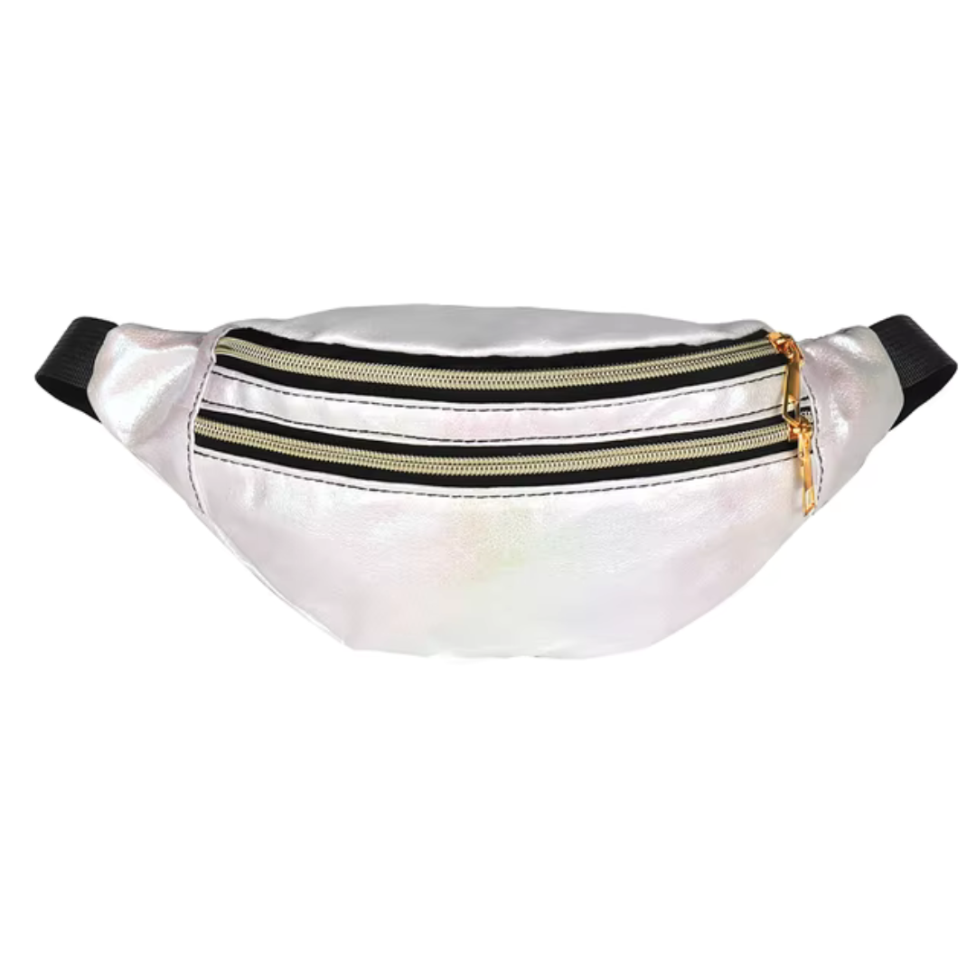 Glittering Waist Bag In Rainbow Colors Trendy Practical