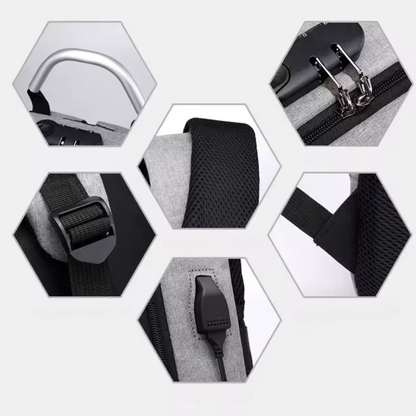 Techguard Black Water-Resistant Backpack with Large Capacity