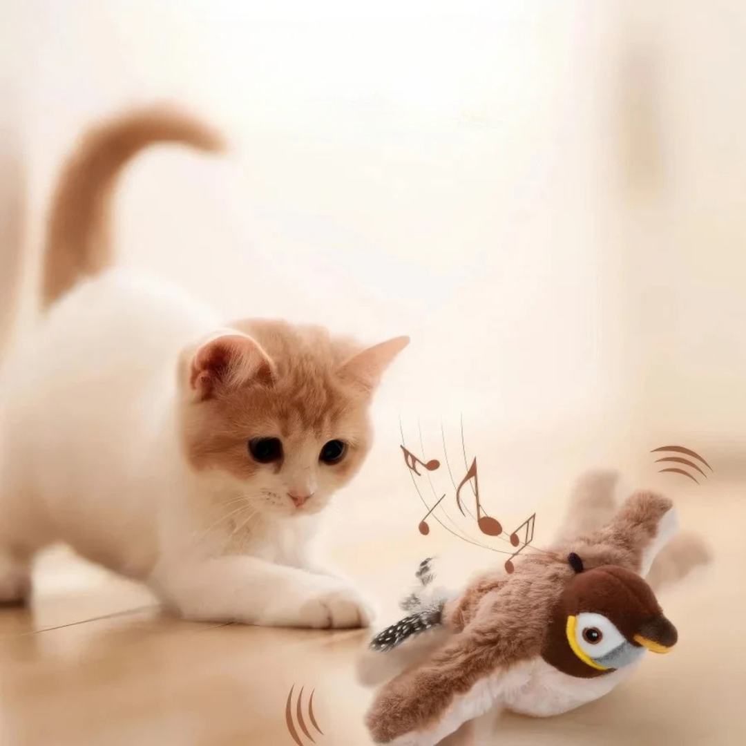 Bird-Shaped Cat Toy for Movement Stimulation