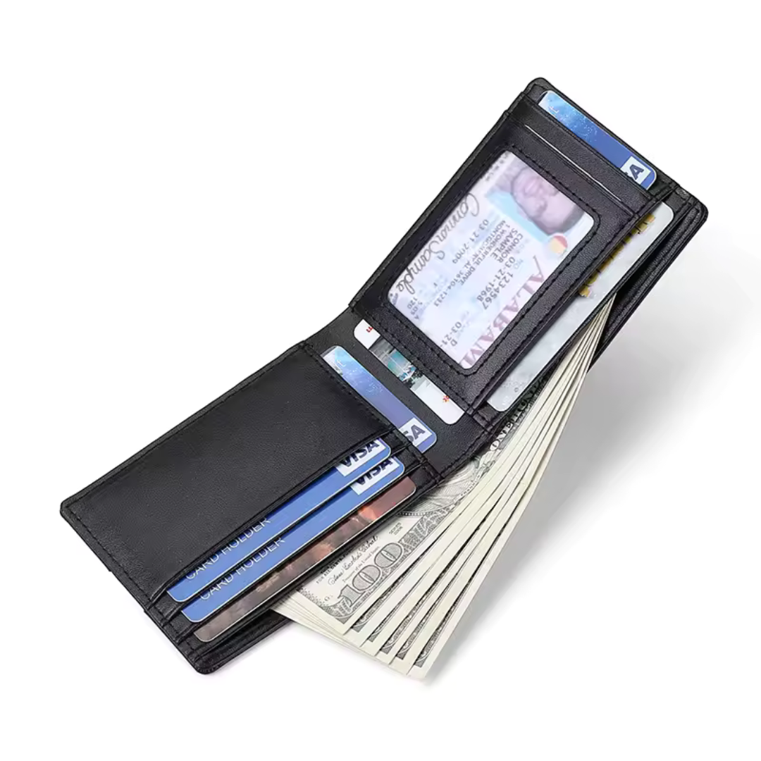 Securewallet Black Stylish Men's Wallet with Airtag Slot