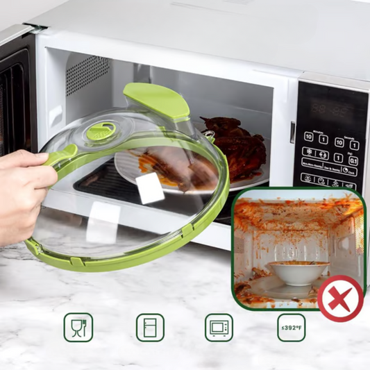 HeatSafe Reusable Microwave Food Cover for Spill Protection