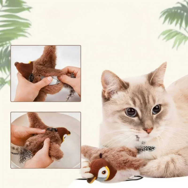 Bird-Shaped Cat Toy for Movement Stimulation