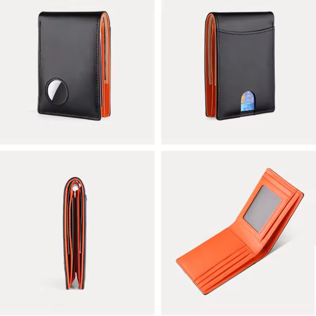 Securewallet Orange Stylish Mens Wallet With Airtag Site