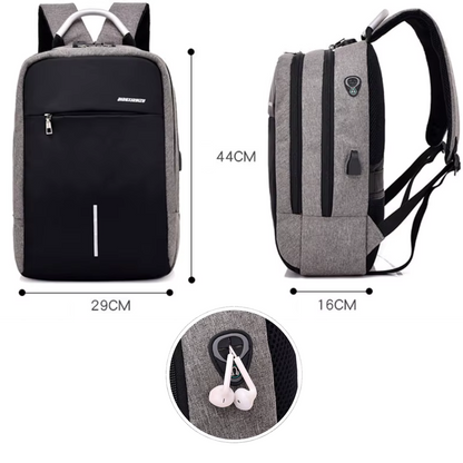 Techguard Black Water-Resistant Backpack with Large Capacity