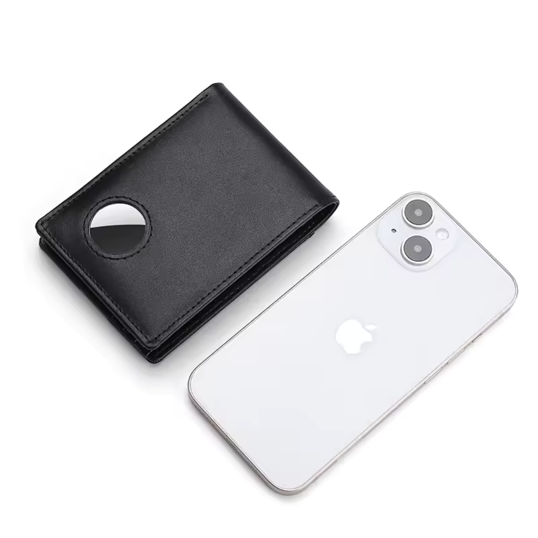 Securewallet Black Stylish Men's Wallet with Airtag Slot