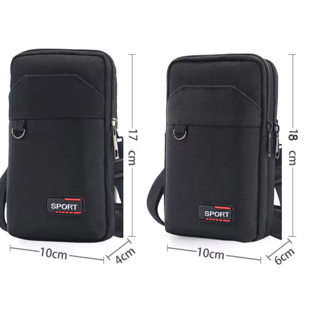 Runguard Pro Black Waterproof Waist Bag for Sports and Hiking
