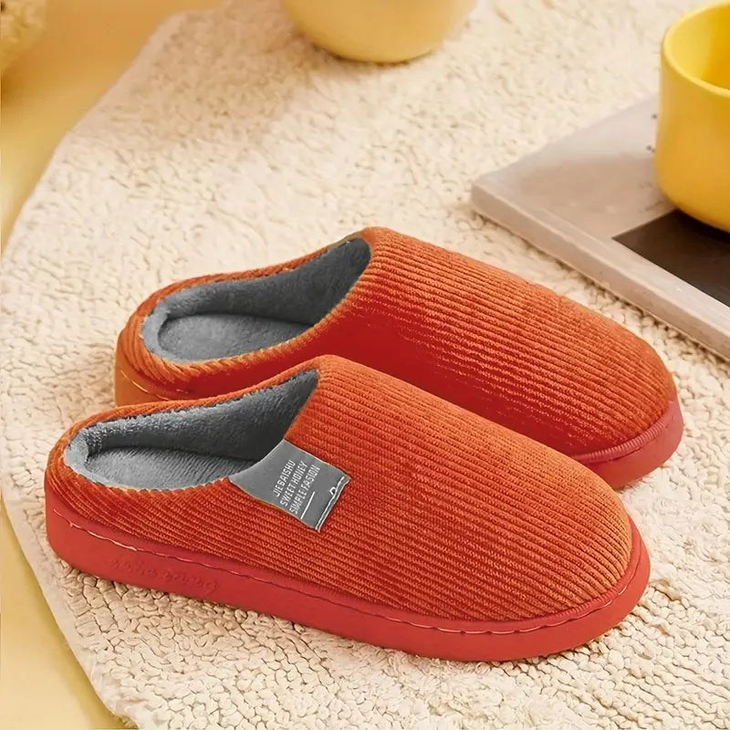 Plush Corduroy Slippers - Soft, Cozy & Non-Slip