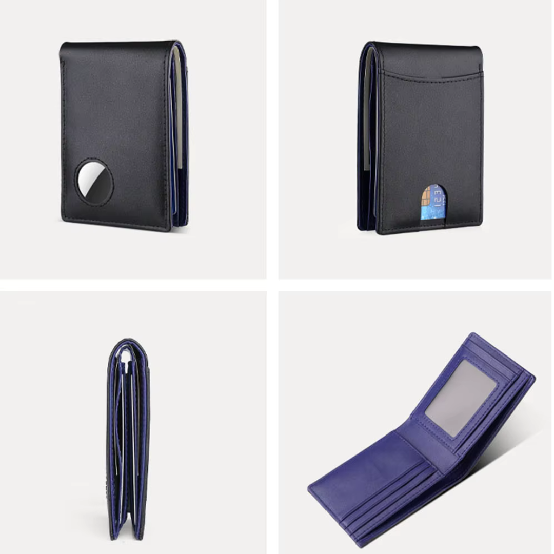Securewallet Navy Blue Stylish Men's Wallet with Airtag Slot