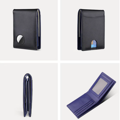 Securewallet Navy Blue Stylish Men's Wallet with Airtag Slot