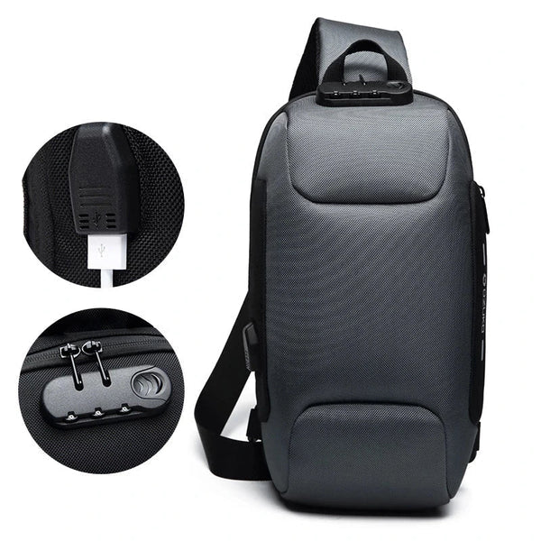Crossbody Shoulder Bag with Hidden Zipper