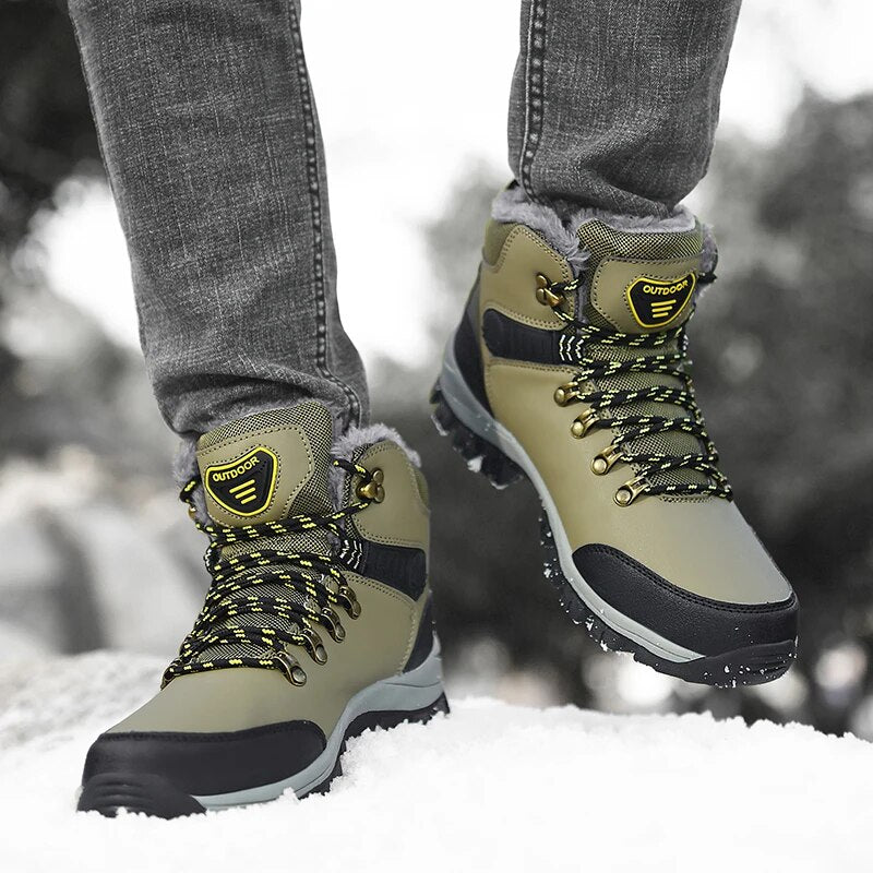 Men's Winter Shoes - Waterproof, Plush Lining & Slip-Resistant