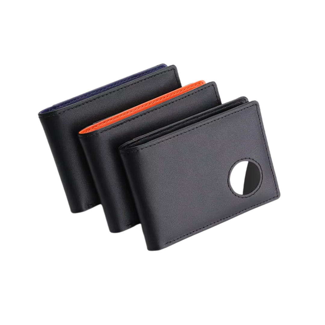 Securewallet Black Stylish Men's Wallet with Airtag Slot