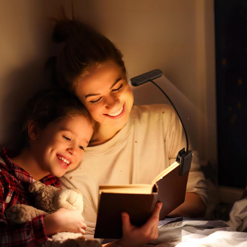 Smart Led Reading Lamp With Clamp Rechargeable Portable
