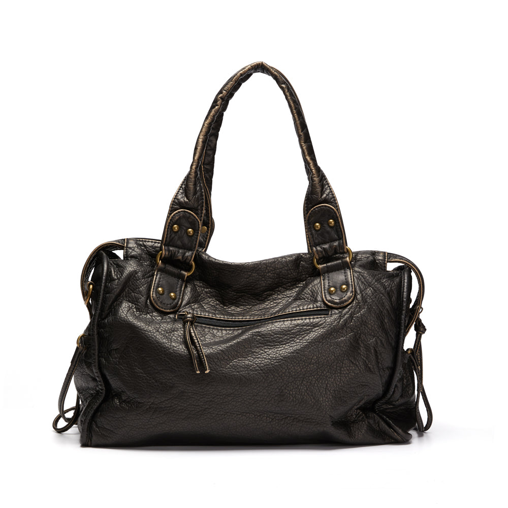 Elegant Black Handbag - Timeless Design, Genuine Leather