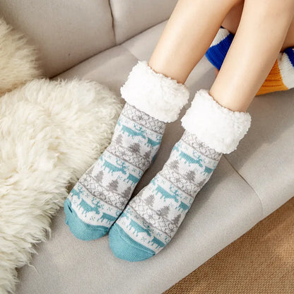 Penguin Print Fluffy Socks - Soft, Cozy & Slip-Free