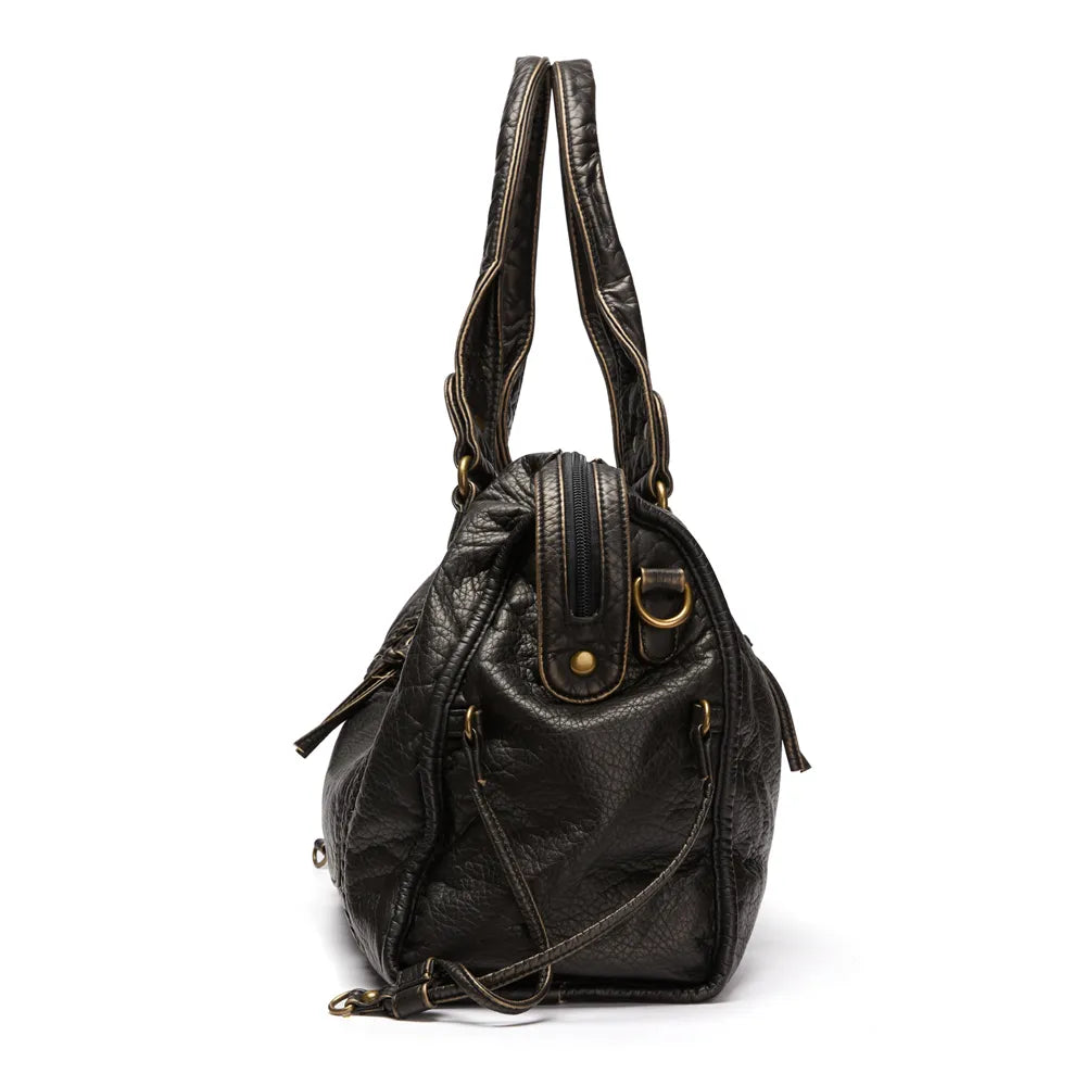Elegant Black Handbag - Timeless Design, Genuine Leather
