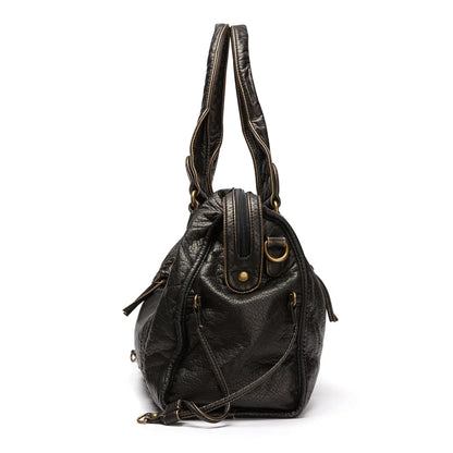 Elegant Black Handbag - Timeless Design, Genuine Leather