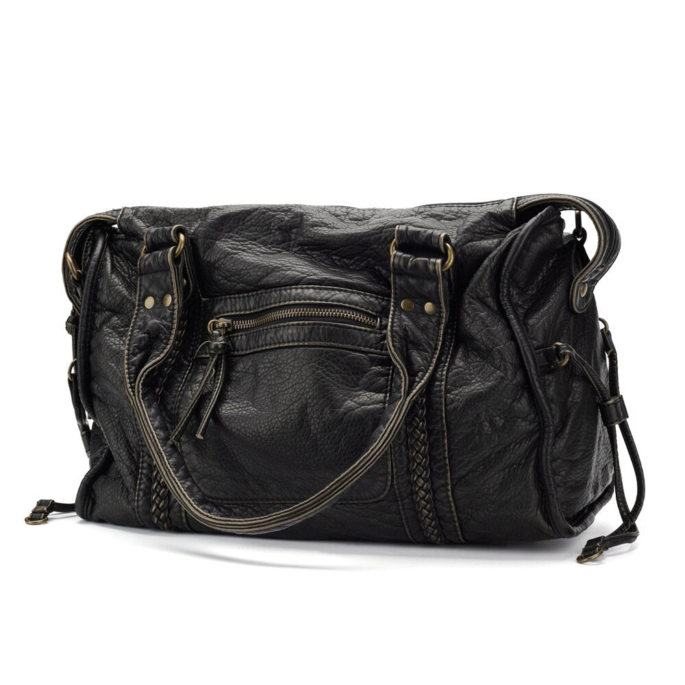 Elegant Black Handbag - Timeless Design, Genuine Leather